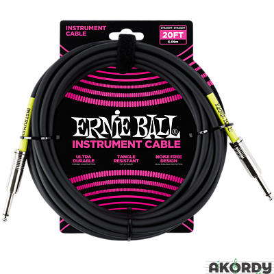 ERNIE BALL Str. instrument cable 20' - black