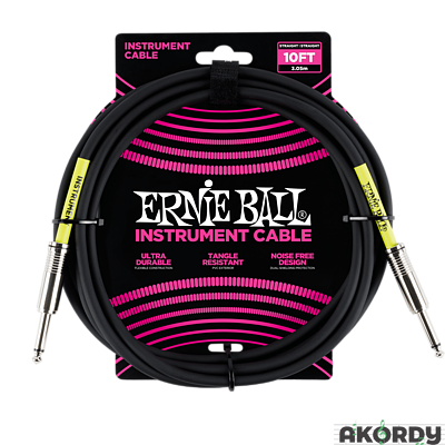 ERNIE BALL Str. instrument cable 10' - black